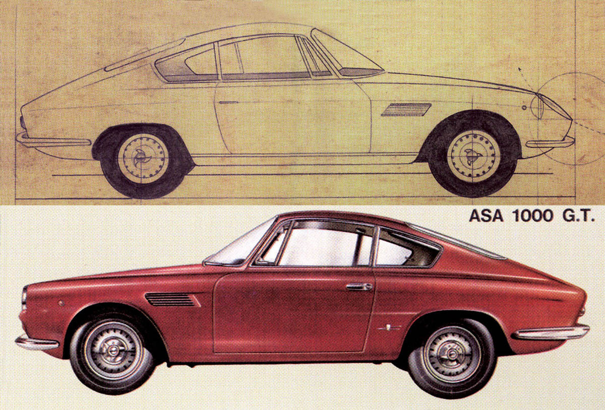 distintivo auto ASA 1000 GT detta Ferrarina Autocostruzioni Società Azioni argen 
