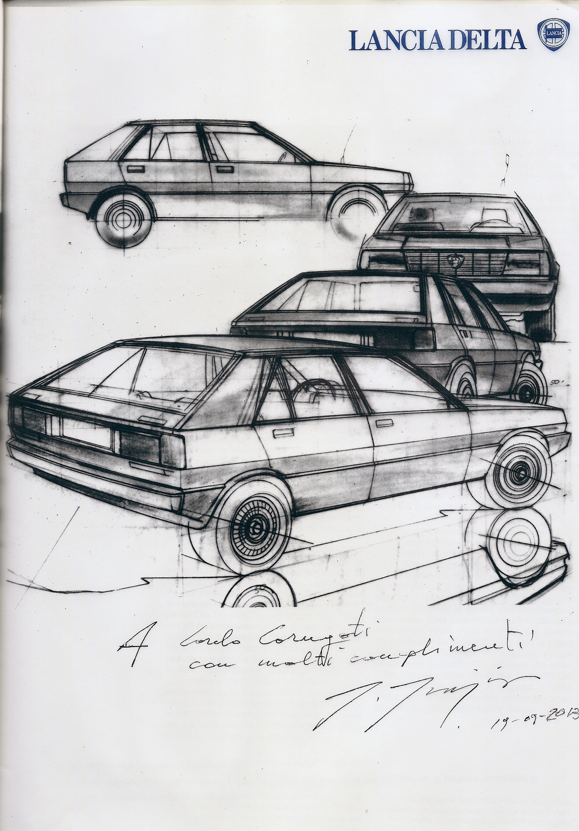 Disegno Delta di Giugiaro con dedica0001