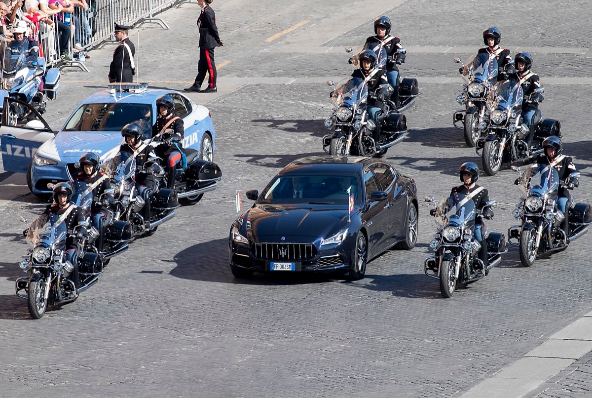 2 giugno 2019, la Maserati Quattroporte VI del Presidente Sergio Mattarella