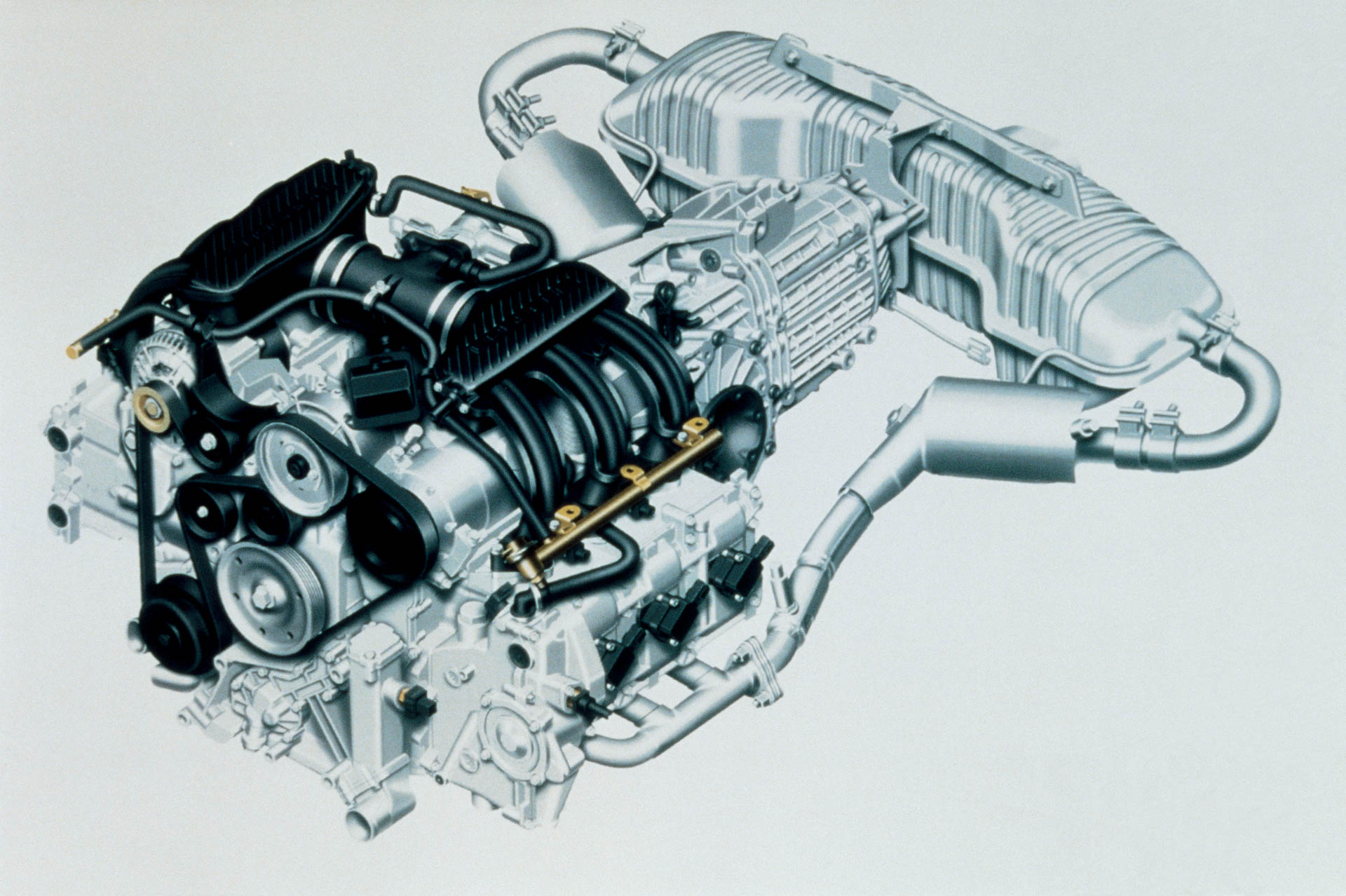 Il motore boxer della Porsche Boxster 986