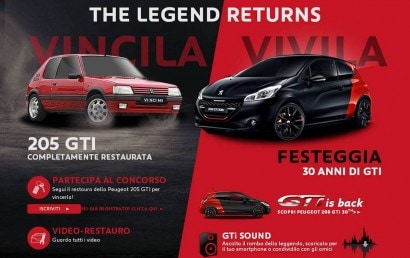 Peugeot 205 GTi: la leggenda in regalo