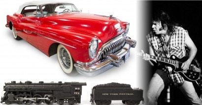 All'asta la collezione di Neil Young: automobili, chitarre e trenini