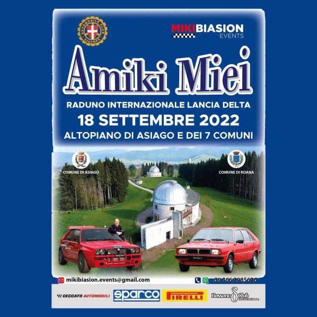 Gli amici di Miki Biasion insieme il 18 settembre con le Lancia Delta