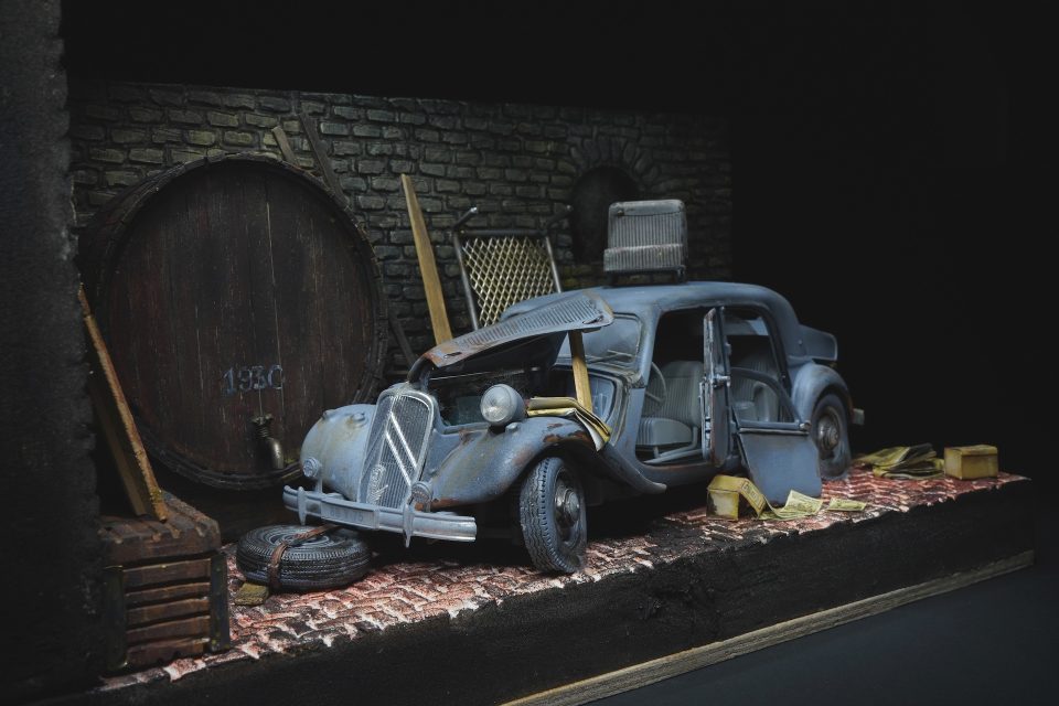 Il diorama di una Citroën Traction Avant del 1952