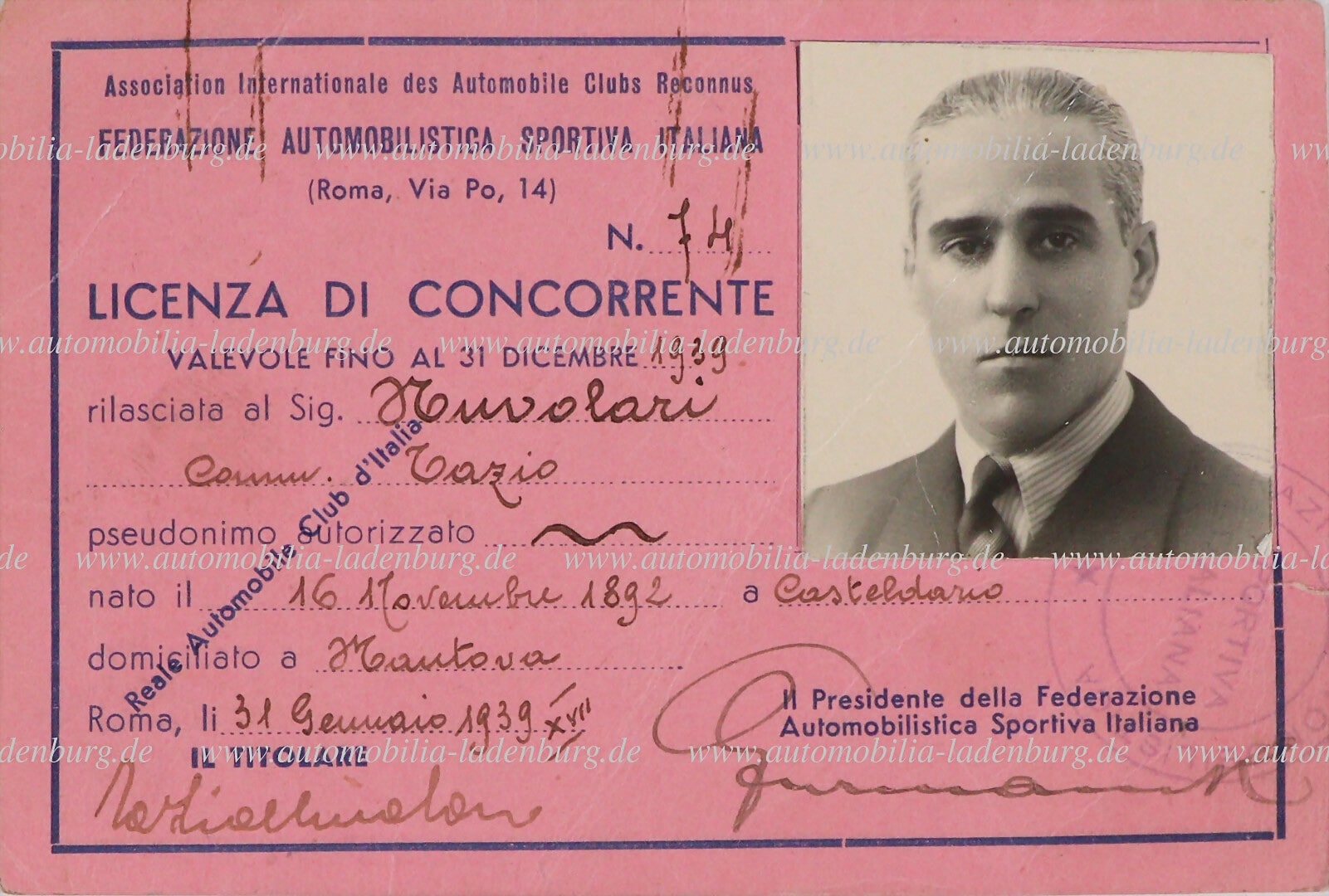 All'asta dalla licenza di Nuvolari al sedile di Schumacher