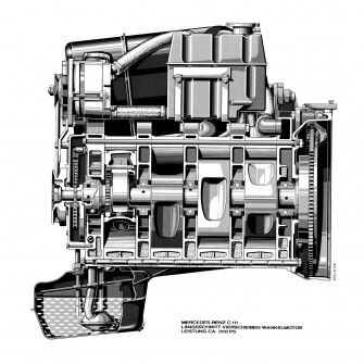 Il motore Wankel a 4 rotori della Mercedes-Benz C 111