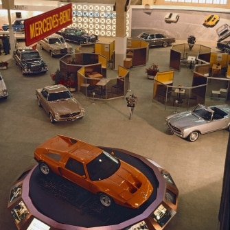 La Mercedes-Benz C 111-II al Salone di Ginevra del 1970