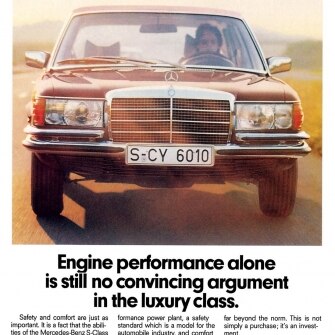 Mercedes-Benz W116, pubblicità
